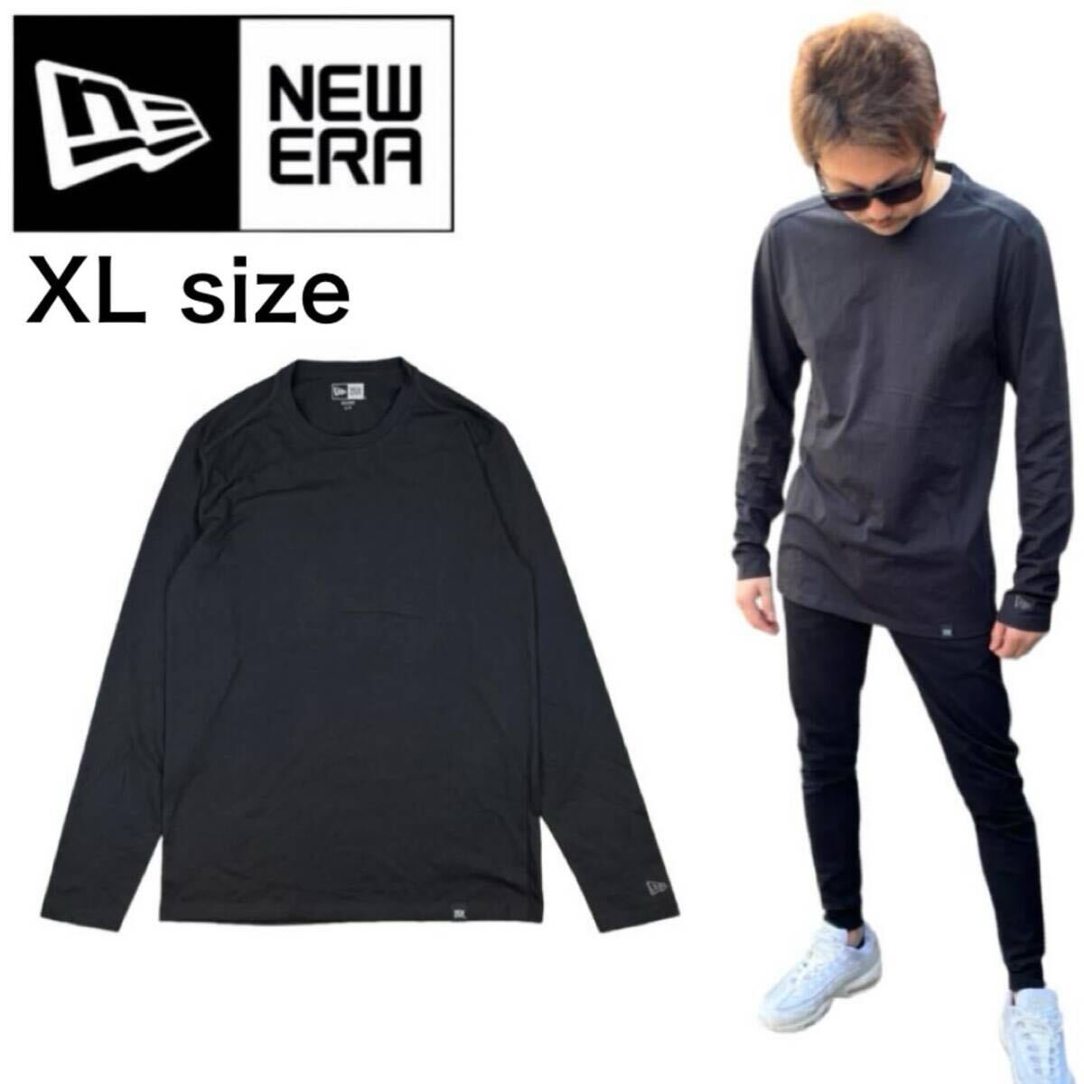 ニューエラ 長袖Tシャツ NEA102 ブラック XLサイズ メンズ レディース クルーネック 男女兼用 NEWERA HERITAGE BLEND LONG SLEEVE 新品拍卖