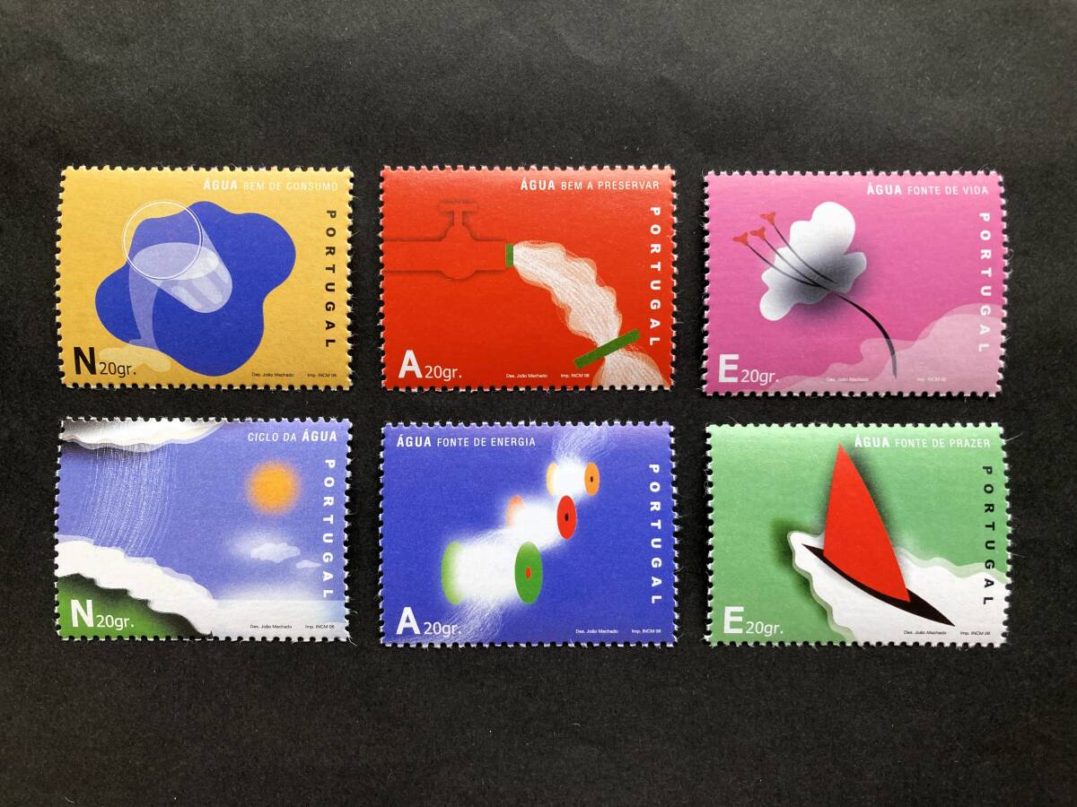 外国切手: ポルトガル切手 「水」6種完 未使用拍卖