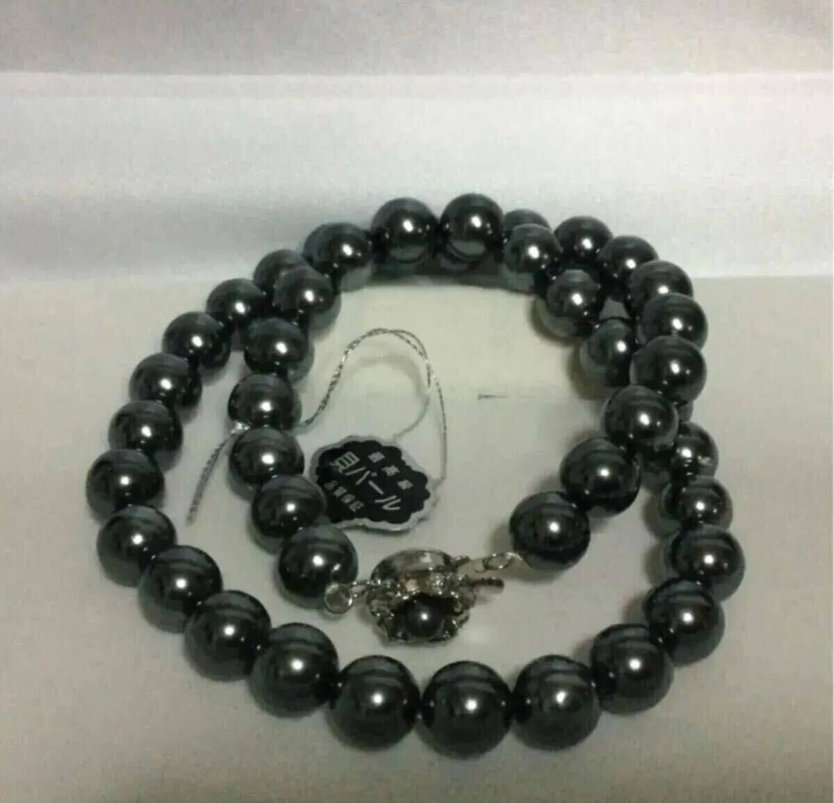 最高級本貝パール ネックレス/カラー:ダークグレー/約9mm玉/全長約47cmケース無し価格です拍卖