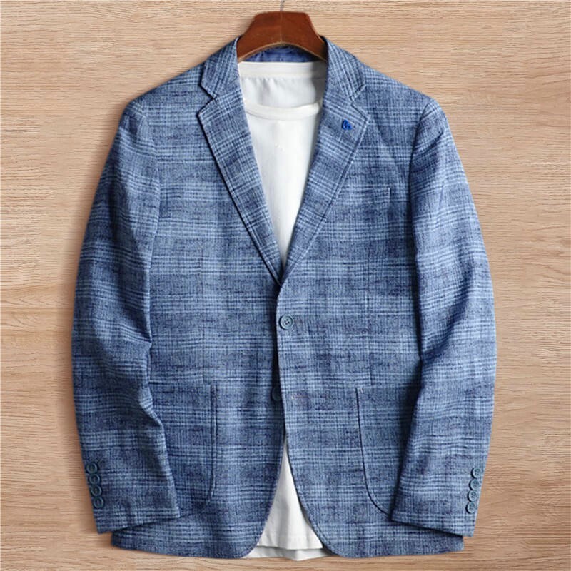 W0461-XL青色 新品 テンセル混 防シワ ラードジャケット メンズ 軽量 洗える 薄めの肩パッド 薄手 細身 春夏 紳士 ビジネス ブレザー拍卖