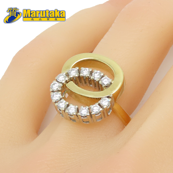 K18 8型 リング ダイヤモンド 0.48ct 18号 9.6g 鑑別書付き 金 指輪 逸品質屋 丸高 尼崎市 兵庫県拍卖