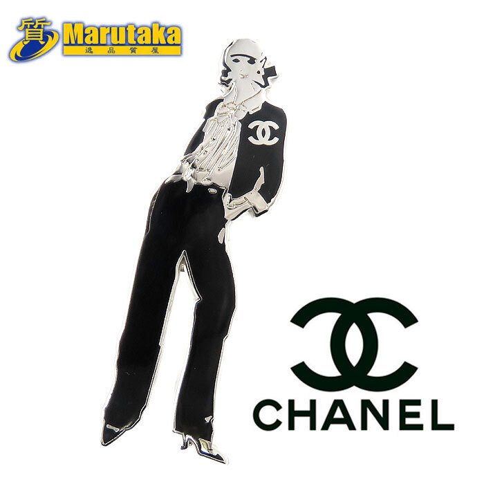 【シャネル】ココシャネル ブローチ ブラック シルバー ココマーク 03P ヴィンテージ アンティーク 女性 カッコいい CHANEL 中古 21-21-1拍卖