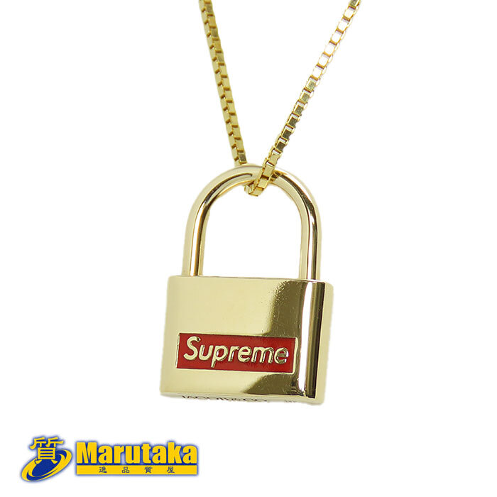 【シュプリーム×ジェイコブ】14K ネックレス 錠 パドロック ゴールド コラボ JACOB&CO Supreme おしゃれ かっこいい 中古 24-22-3拍卖