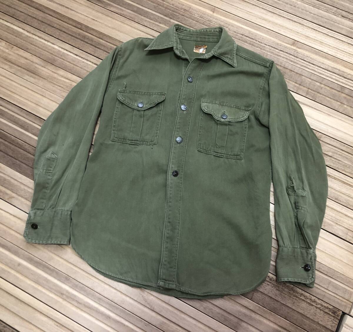 ボロUSA製 40’s マチ付き ボーイスカウトシャツ BOYSCOUTS OF AMERICA ヴィンテージ 長袖 ワークシャツ ミリタリー オリジナル拍卖