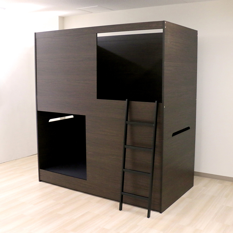 二段ベッド 大人用 2段ベッド 転落防止 はしご 丈夫 頑丈 ボックス型 日本製 国産 防音 仮眠室 休憩 業務用 ウレタン床板 マットレス代わり拍卖