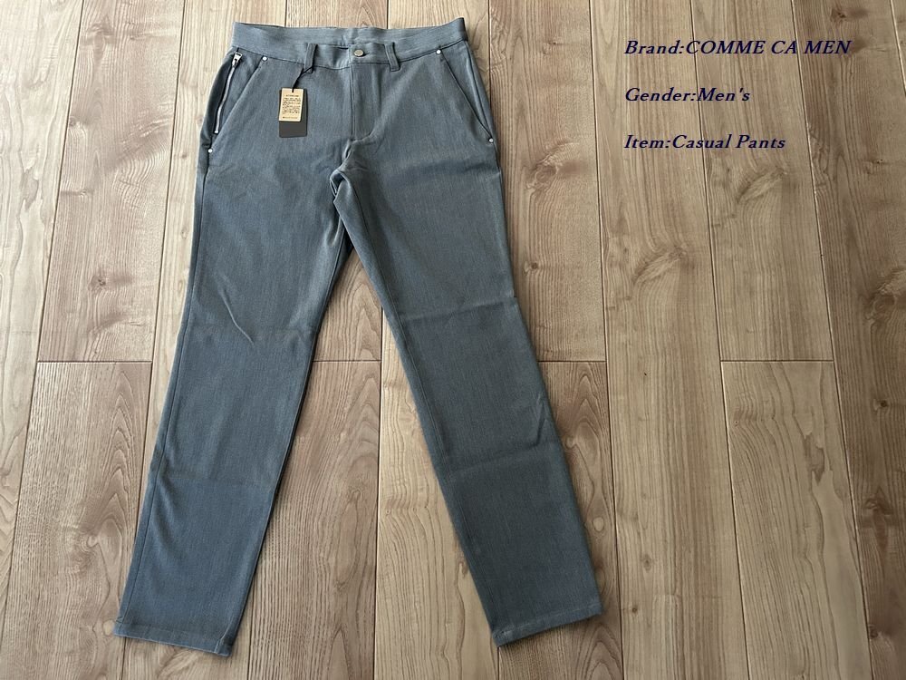 新品サンプル COMME CA MEN コムサメン 裏起毛サテン5ポケットスリムパンツ 04グレー Mサイズ 26PI16 定価28,600円拍卖