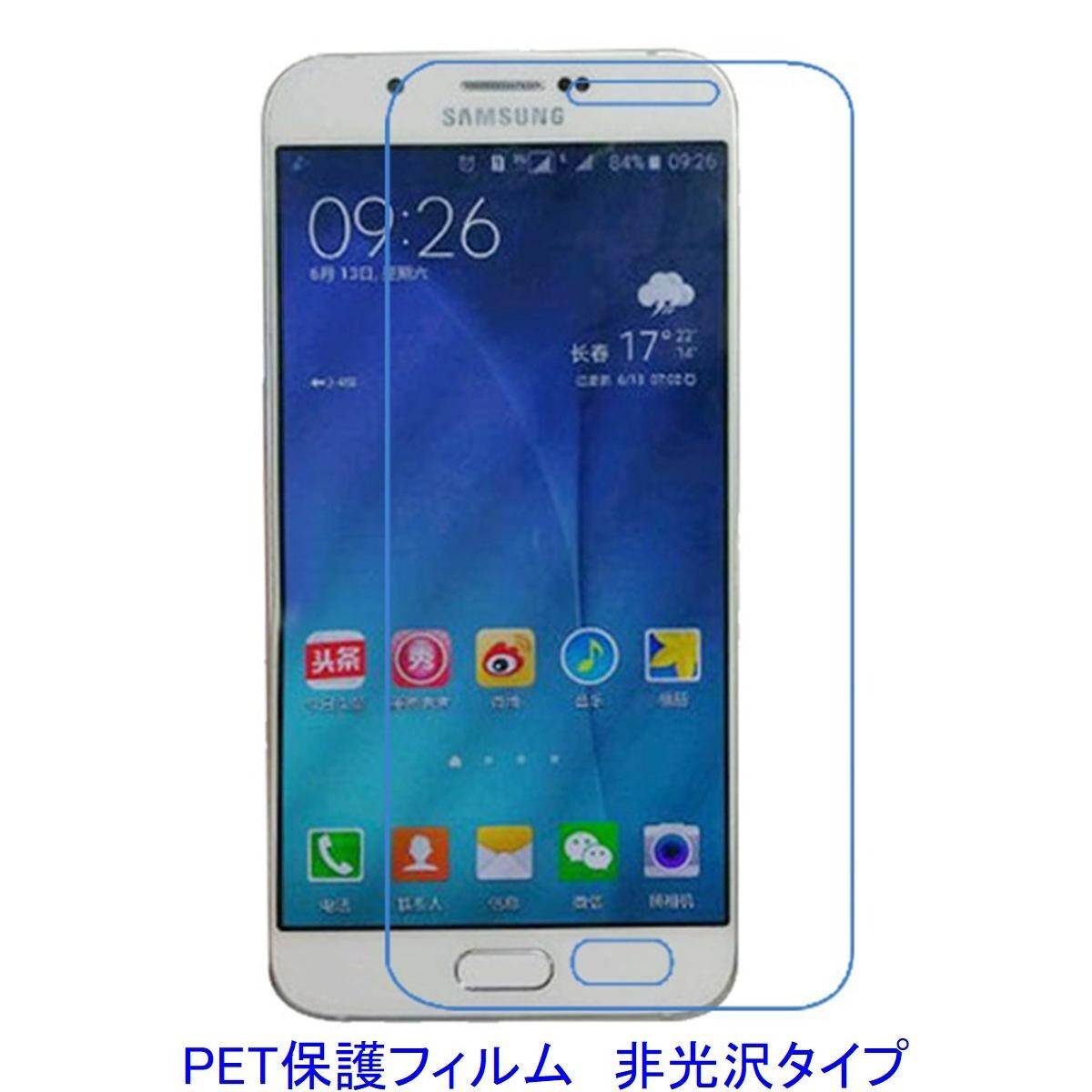 【2枚】 Galaxy A8 SCV32 2015年 5.7インチ 液晶保護フィルム 非光沢 指紋防止 F026拍卖