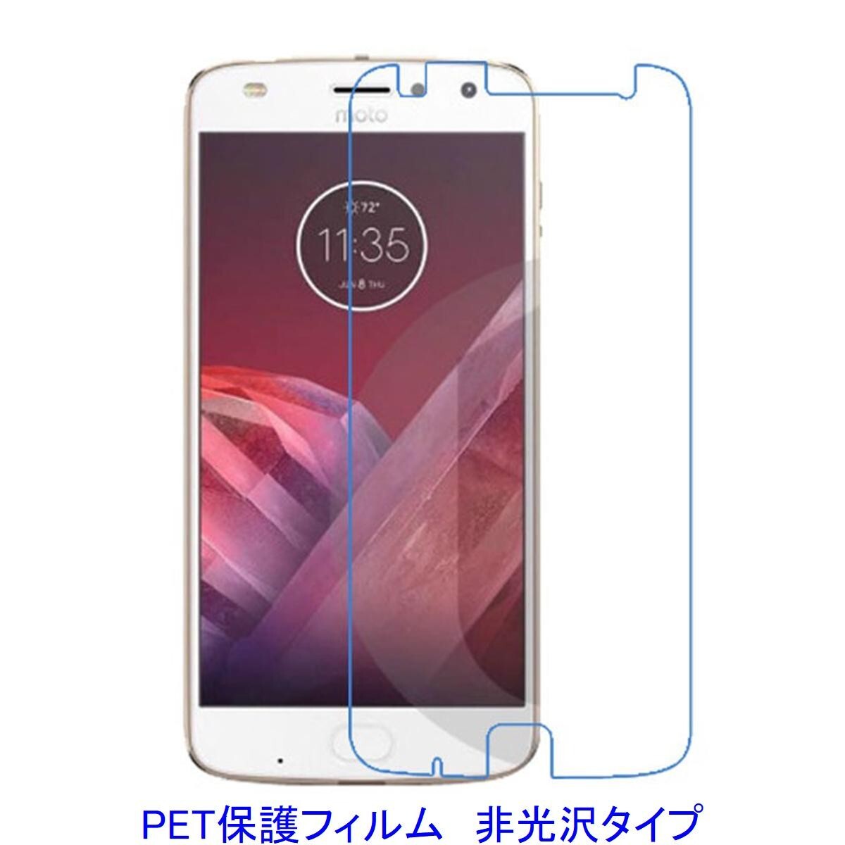 【2枚】 Moto Z2 Play 2017 SIMフリー 液晶保護フィルム 非光沢 指紋防止 F350拍卖