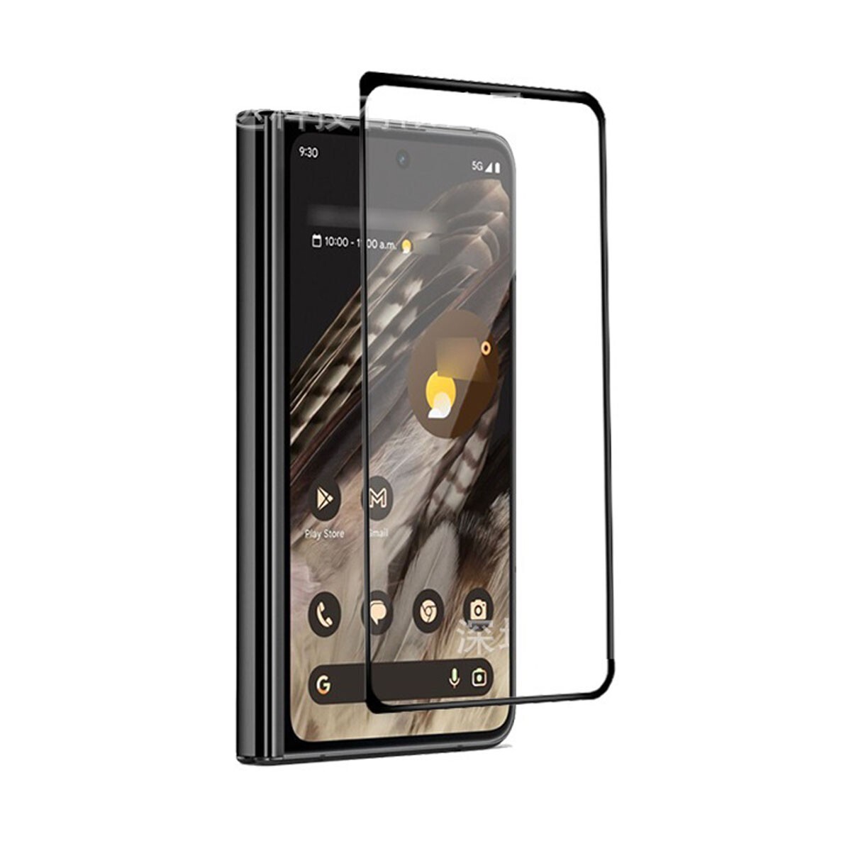 Google Pixel Fold 2023 9H 0.26mm 枠黒色 強化ガラス 液晶保護フィルム 2.5D L203拍卖