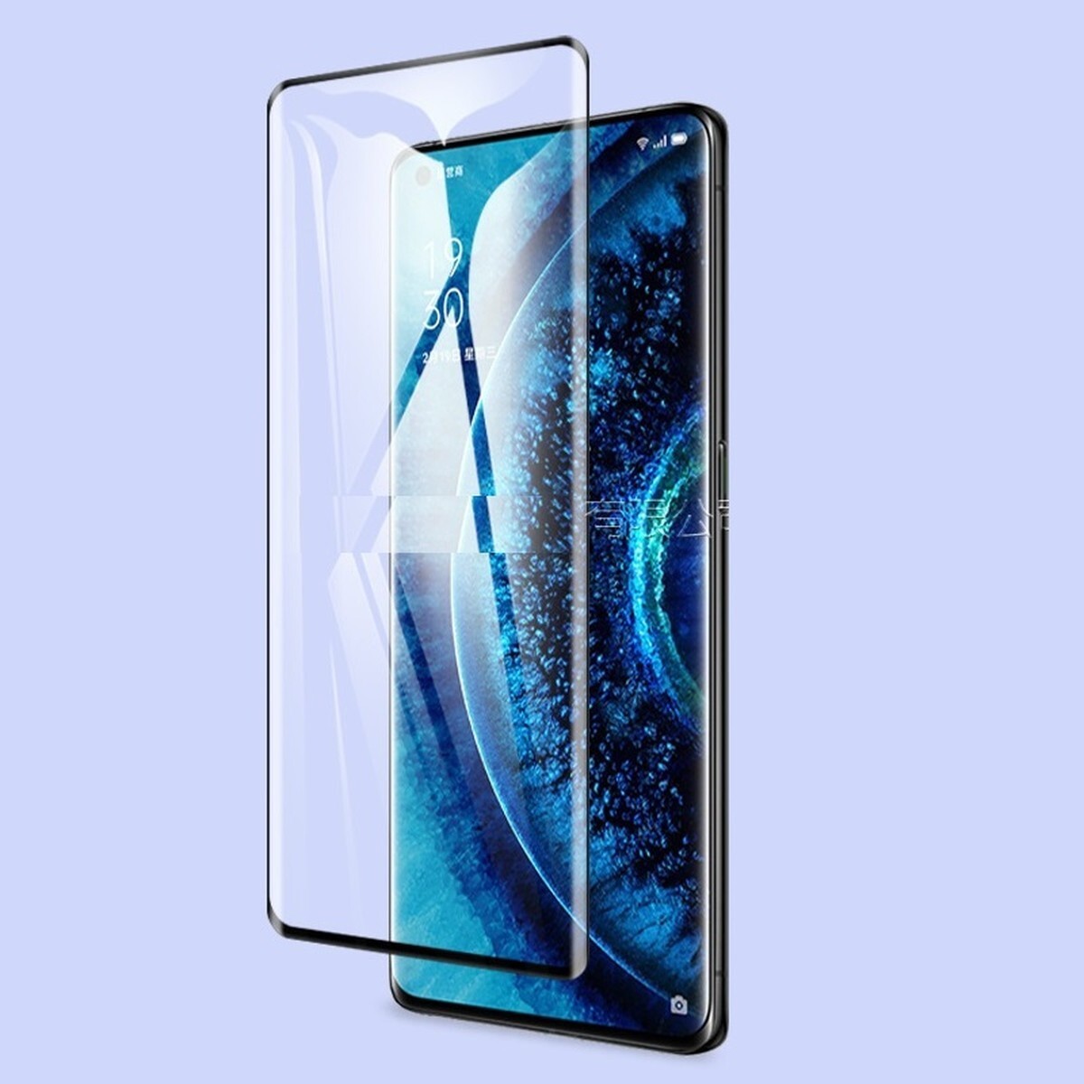 OPPO Find X2 Pro 6.7インチ 枠黒色 全面保護 3D曲面カバー 強化ガラス 液晶保護フィルム 2.5D K626拍卖