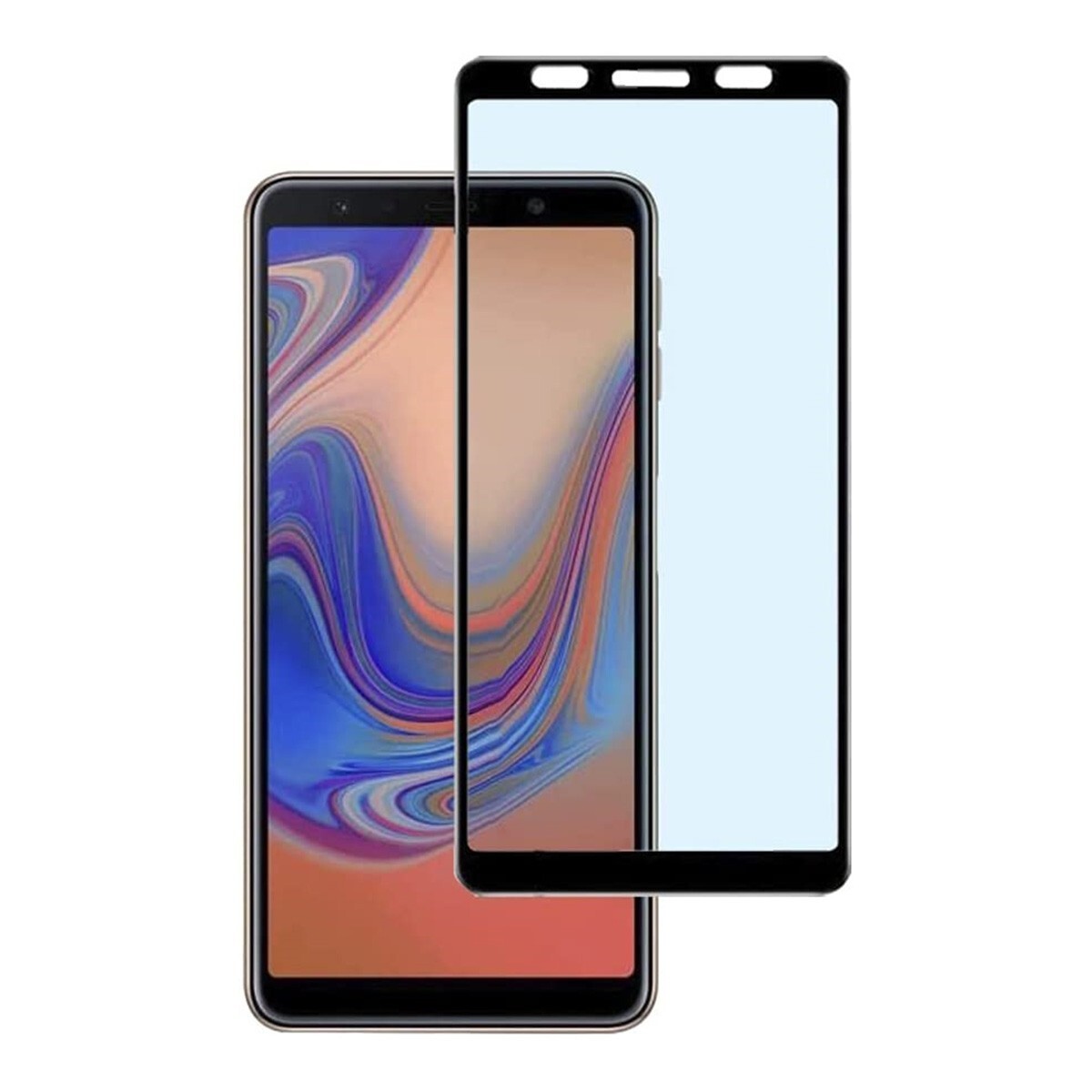 Galaxy A7 2018年 2019年 2020年 6インチ 9H 0.26mm 枠黒色 強化ガラス 液晶保護フィルム 9D K644拍卖
