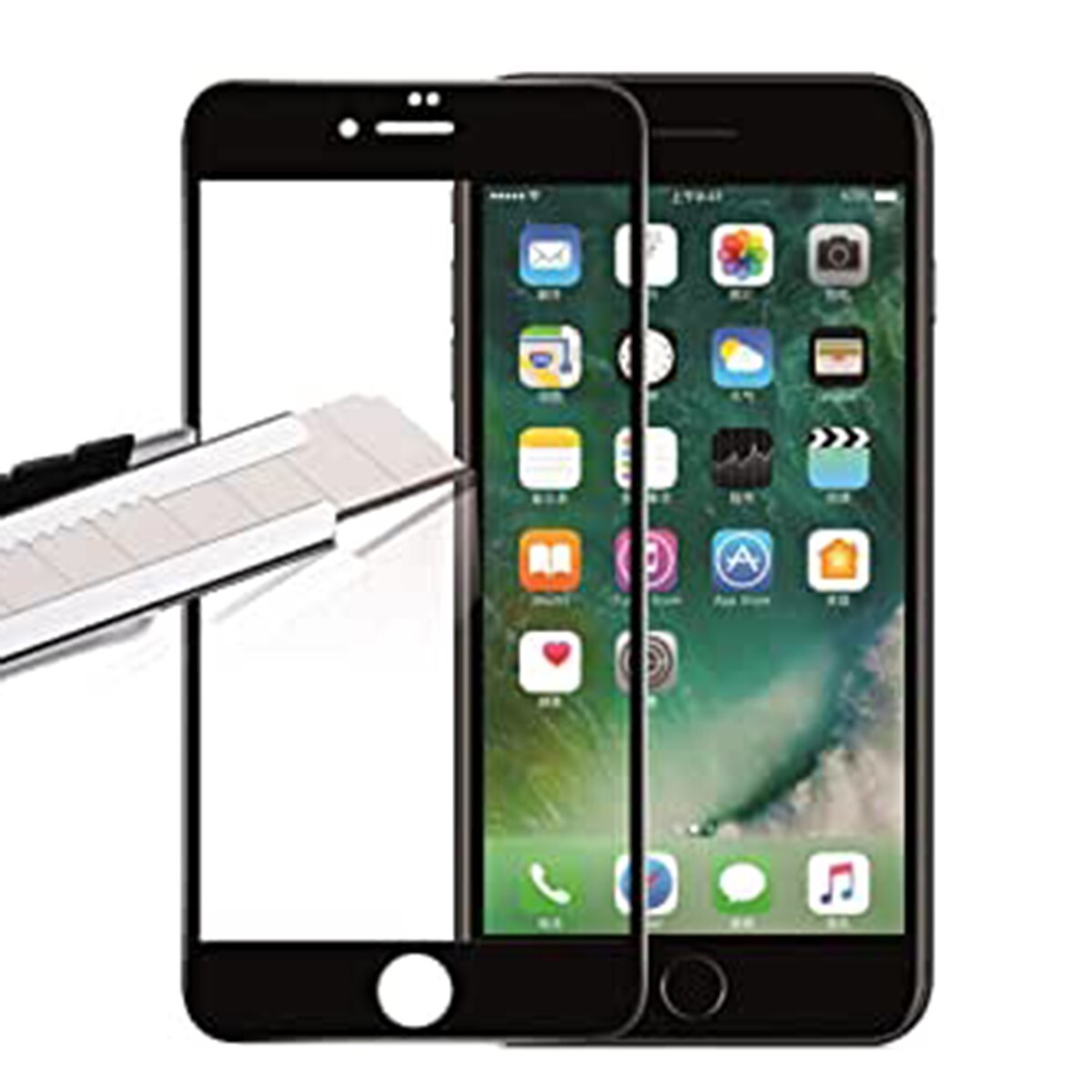 iPhone6 Plus iPhone6s Plus 5.5インチ 9H 0.26mm 枠黒色 全面保護 強化ガラス 液晶保護フィルム 2.5D KA19拍卖