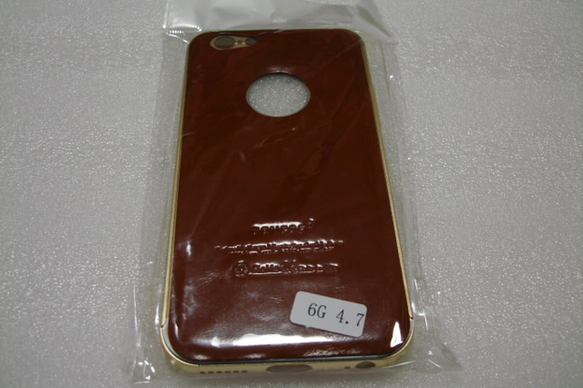 iPhone6 iPhone6s 4.7インチ 本革 金属フレーム スマホケース カバーB 赤色 A989拍卖