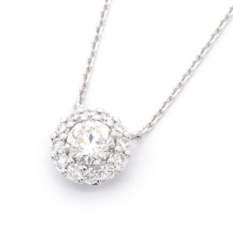 グラフ Gカラー/VS1/Excellent/0.40ctダイヤ アイコンラウンドダイヤモンドペンダント RGP619 K18WG ネックレス 地金約3.4g 中古 送料無料拍卖