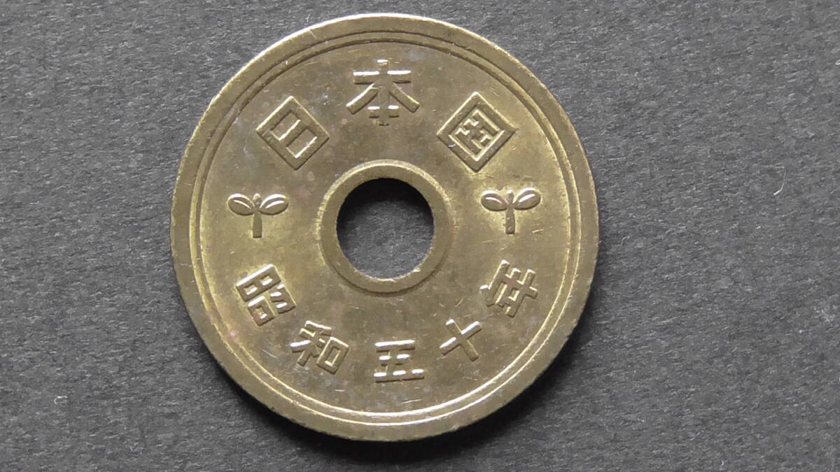 5円硬貨 5円黄銅貨(ゴシック体) 昭和50年拍卖