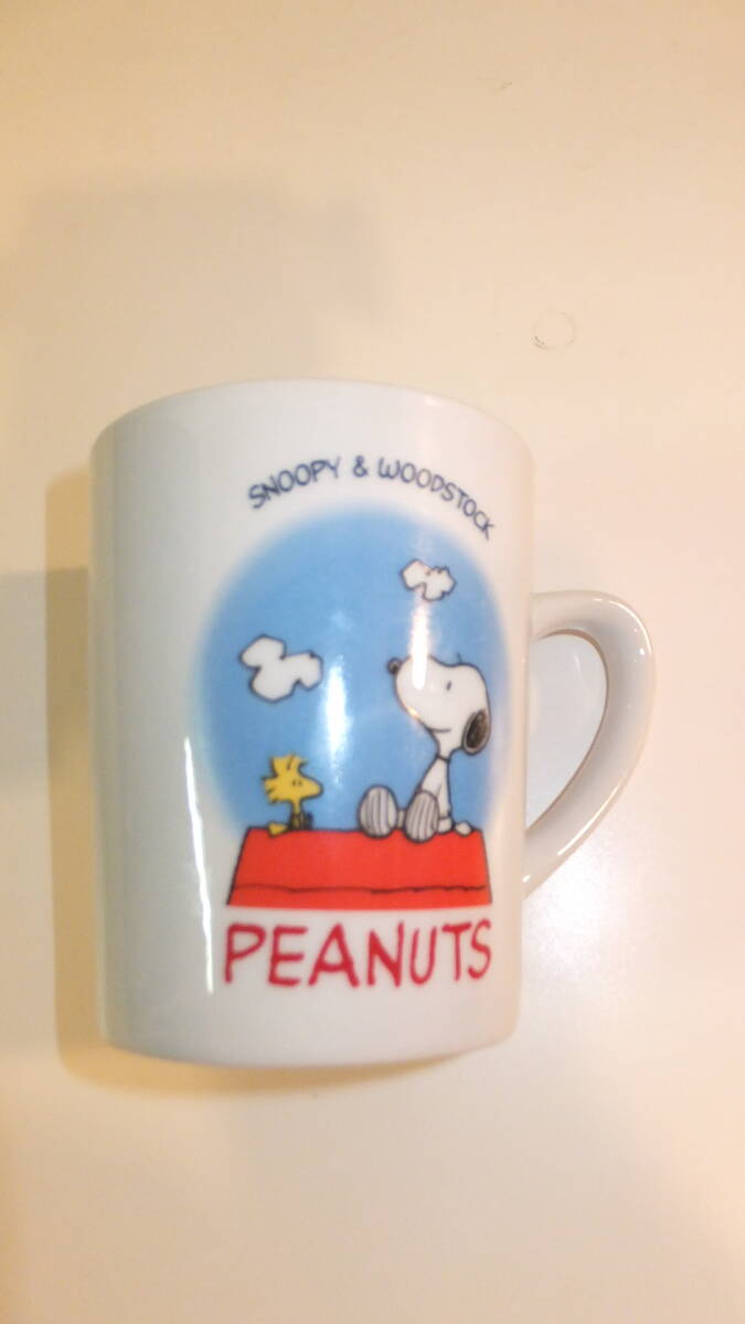 ★PEANUTS★SNOOPY & WOODSTOCK COFEE MUG スヌーピーコーヒーカップ非売品 USED IN JAPAN拍卖