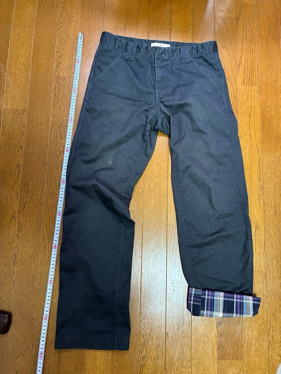 GLOBAL WORK!黒裾チェック切り返しチノパン・サイズL 80cmぐらい拍卖