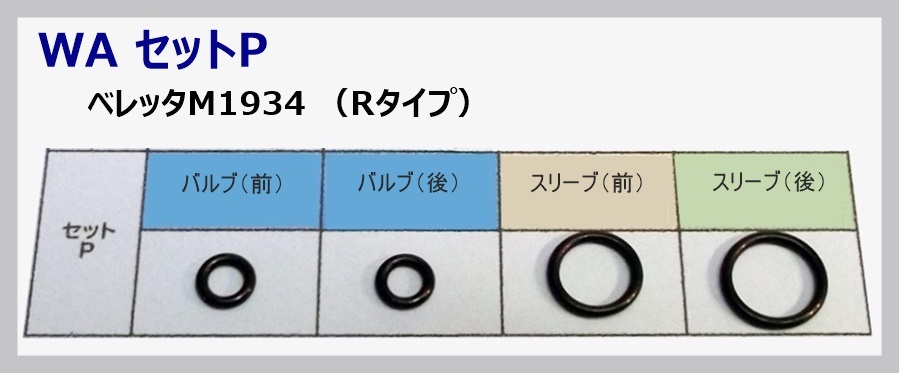 WA セットP 放出バルブ用Oリング ベレッタM1934 ウエスタンアームズ 【補修・交換】ガスブロ ガスガン拍卖