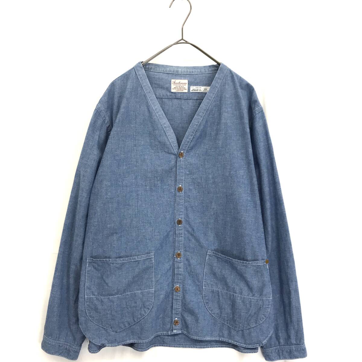 KZ8497★ANACHRONORM : Nep Chambray Shirt-Cardigan★01★インディゴ シャンブレーシャツカーディガン拍卖