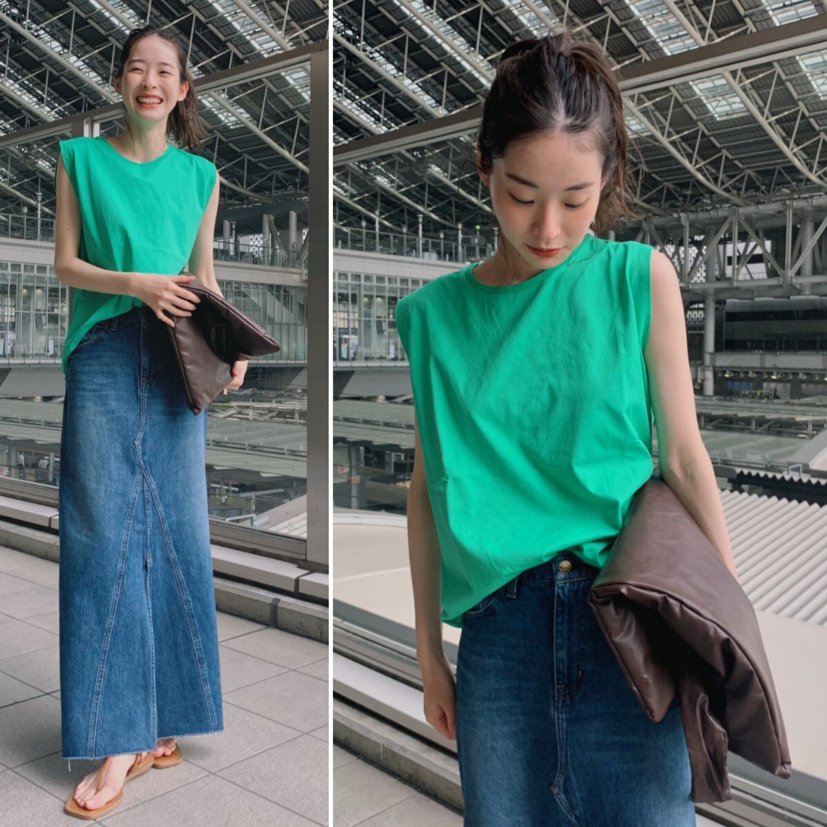 夏物★美品★plage Moist N/Sプルオーバー 定価9,680円 グリーン プラージュ カジュアル Tシャツ カットソー ノースリーブ拍卖