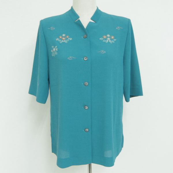 【即決】◆三年坂 サンネンザカ◆ジャケット トップス ちりめん グリーン系 サイズM #951213拍卖