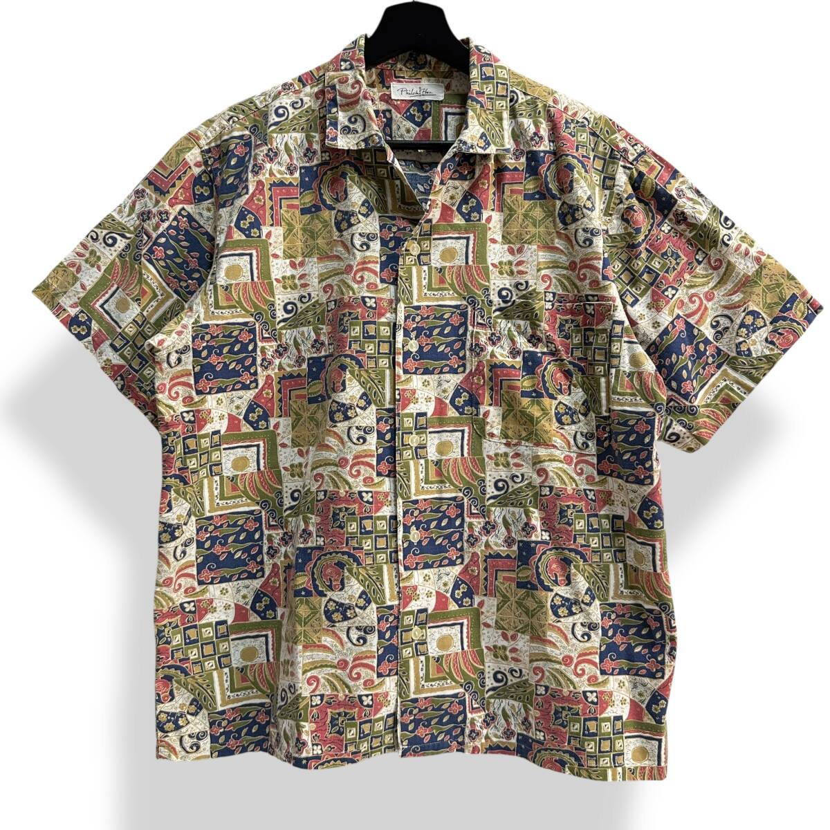 お洒落【Philadelphia】VINTAGE 80s 90s 総柄 ビンテージオープンカラーシャツ オールド 古着 レトロ アロハ 壁画風拍卖
