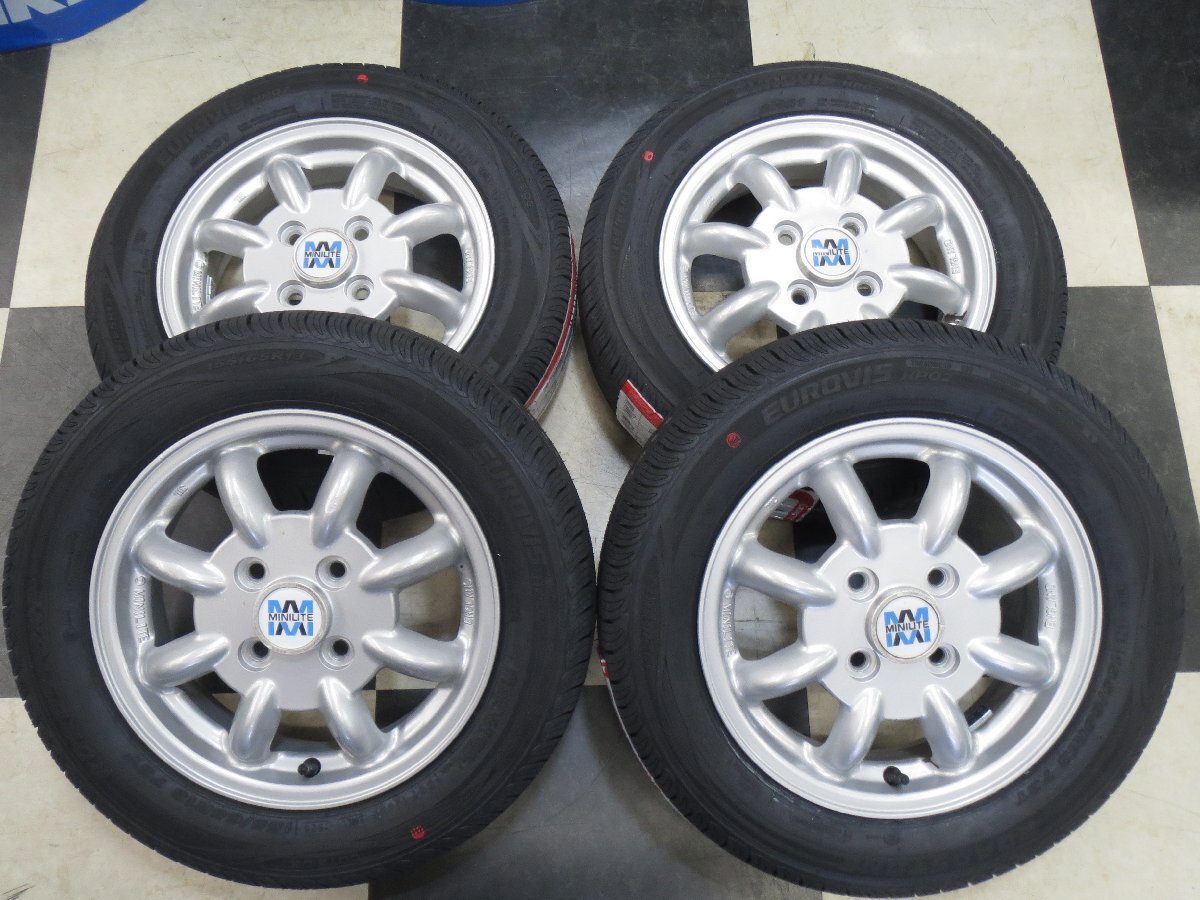 スバル SUBARU 純正 MINILITE ミニライト 13インチ プレオ ヴィヴィオ 4J +45 4H100 中古 25年製 ROADSTONE HP02 155/65R13 新品拍卖