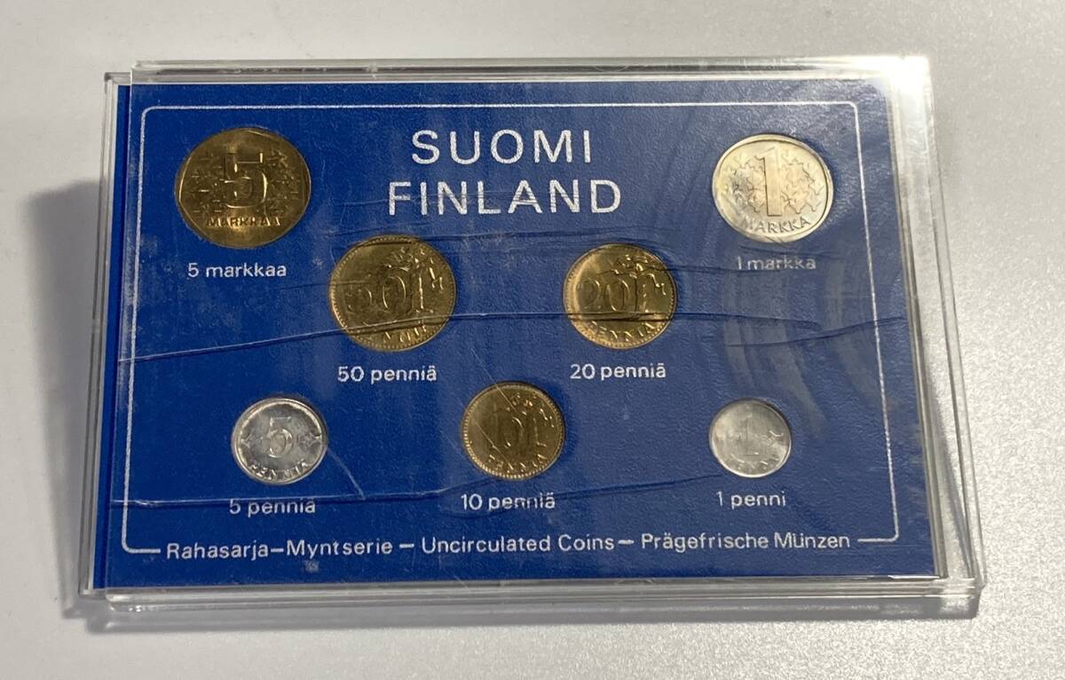 珍品 ケース付き フィンランド ミントコインセット 7枚セット SUOMI FINLAND拍卖