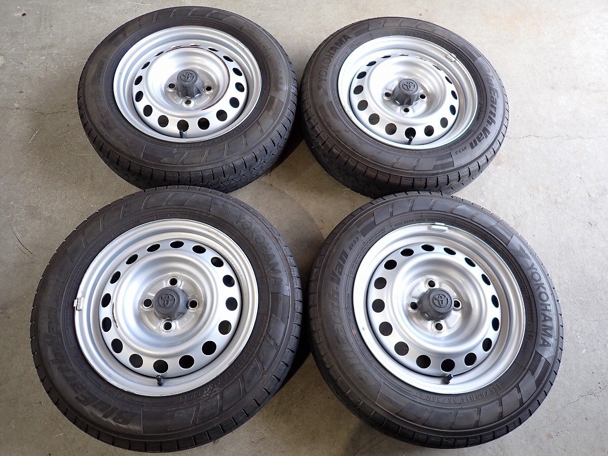 YS17934【送料無料155/80R14 88/86N】トヨタ純正スチール プロボックス サクシード 中古夏タイヤセット ■14×5J 100/4H ET約40■拍卖