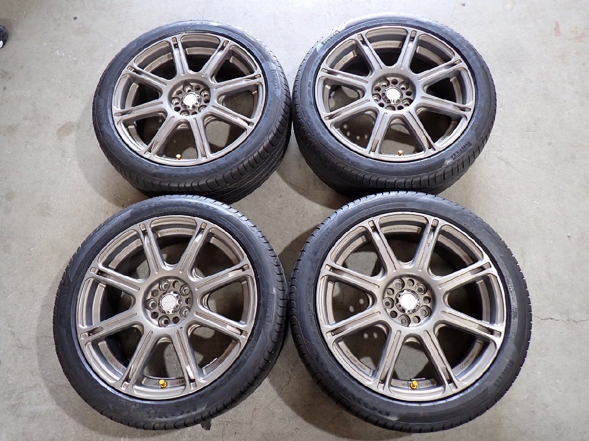 YS17948【送料無料215/45R17】プリウス カローラスポーツなどへ 2022年製 ピレリ 中古夏タイヤセット ■17×7J 100/5H ET49■拍卖