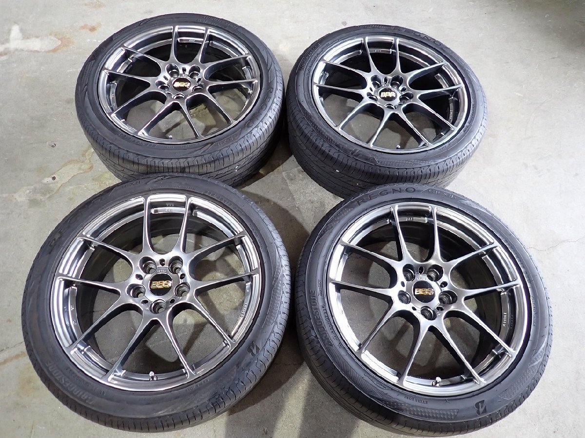 YS18024【送料無料225/45R18】BBS RF510 オデッセイ エスティマ レグノGR-XⅡ 2023年製 中古夏セット●18×7.5J 114.3/5H ET45●拍卖
