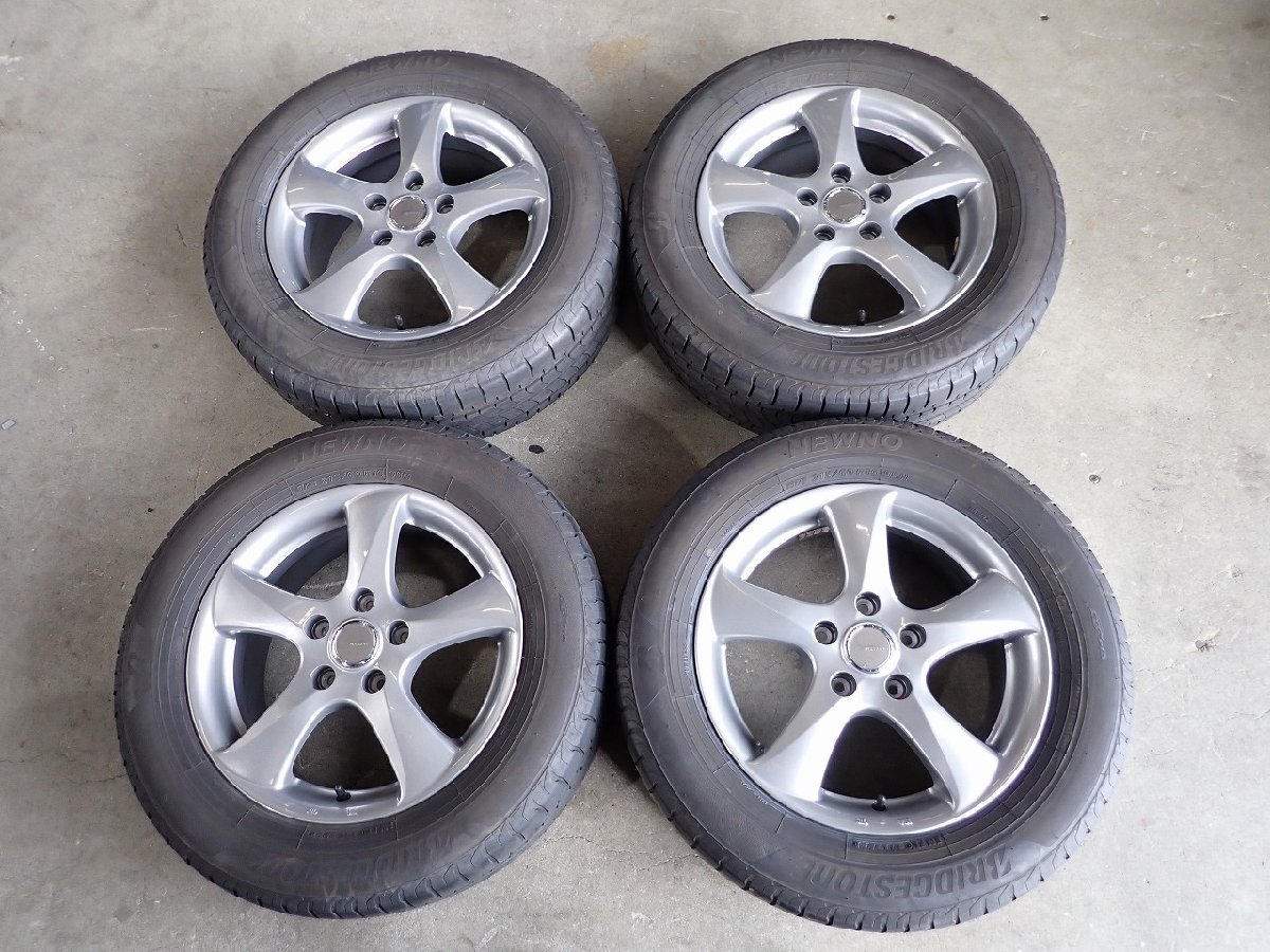 YS18246【送料無料215/60R16】オデッセイ ヴェゼル エスティマなどに ブリヂストン 中古夏タイヤセット ★16×6.5J 114.3/5H ET54★拍卖