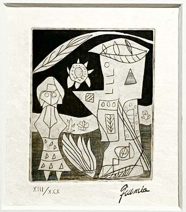難波田史男●真作●なんばた ふみお●銅版画 XⅢ/XXX スタンプサイン■夭折の画家 1941年生まれ■父は画家の難波田龍起 新鋭選抜展入賞拍卖