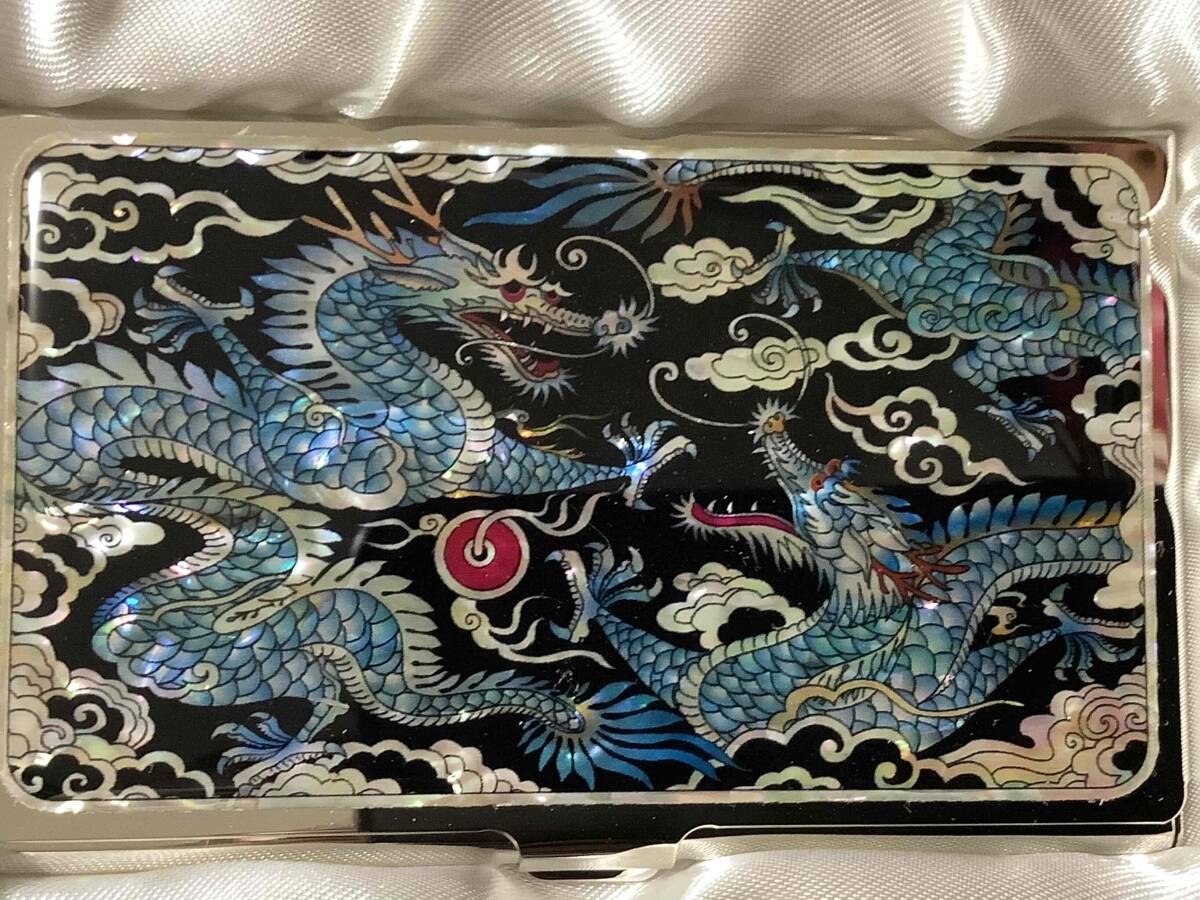 ■韓国 伝統工芸■螺鈿細工 名刺入れ■ブルードラゴン■送料無料!■拍卖