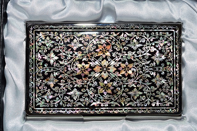 ■韓国 伝統工芸■螺鈿細工 名刺入れ■唐草■送料無料!■拍卖