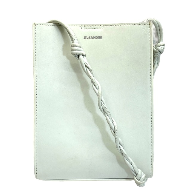 JIL SANDER ジルサンダー タングル ショルダーバッグ クロスボディバッグ ミニバッグ 肩掛け 斜め掛け ロゴ レザー ホワイト拍卖
