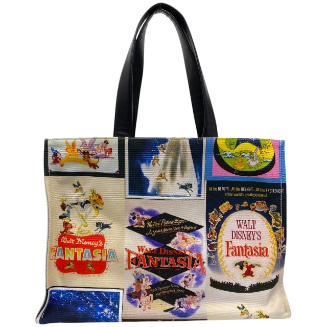 STELLA McCARTNEY ステラマッカートニー ディズニーコラボ ファンタジア トートバッグ ハンドバッグ キャンバス レザー ホワイト拍卖