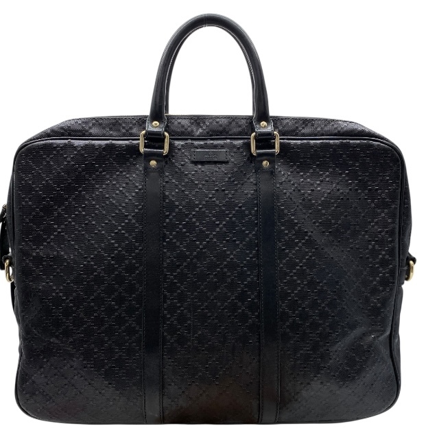 GUCCI グッチ 201480 ディアマンテ ブリーフケース ビジネスバッグ トートバッグ 手持ち鞄 レザー ブラック拍卖