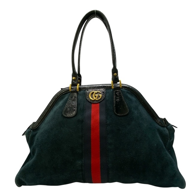 GUCCI グッチ 515937 トートバッグ ハンドバッグ 手持ち鞄 肩掛け タイガーヘッド GGマーモント パテントレザー スエード ネイビー系拍卖