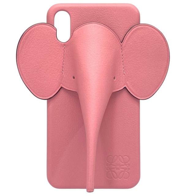 ロエベ スマホケース iPhoneケース iPhoneXS MAX対応 ストラップ スマホカバー アイフォンケース エレファント アナグラム レザー ピンク拍卖
