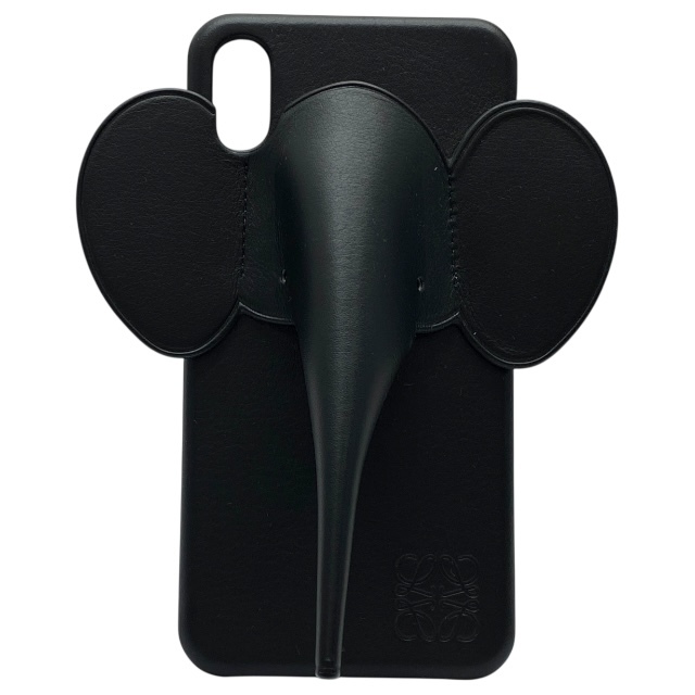 LOEWE ロエベ スマホケース iPhoneケース iPhoneX/XS対応 スマホカバー アイフォンケース エレファント アナグラム レザー ブラック拍卖
