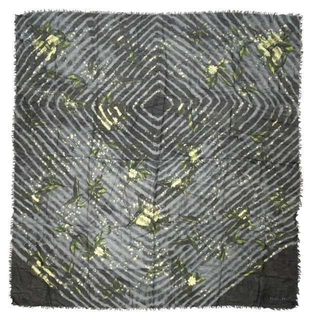 Christian Dior クリスチャン ディオール ストール ショール スカーフ アクセサリー 小物 ウール シルク カシミヤ 総柄 マルチカラー拍卖