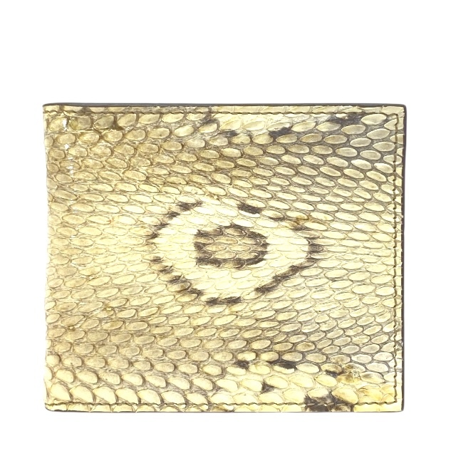 【希少】GUCCI グッチ 財布 二つ折り財布 折り財布 コンパクトウォレット ミニ財布 札入れ パイソン アイボリー系拍卖