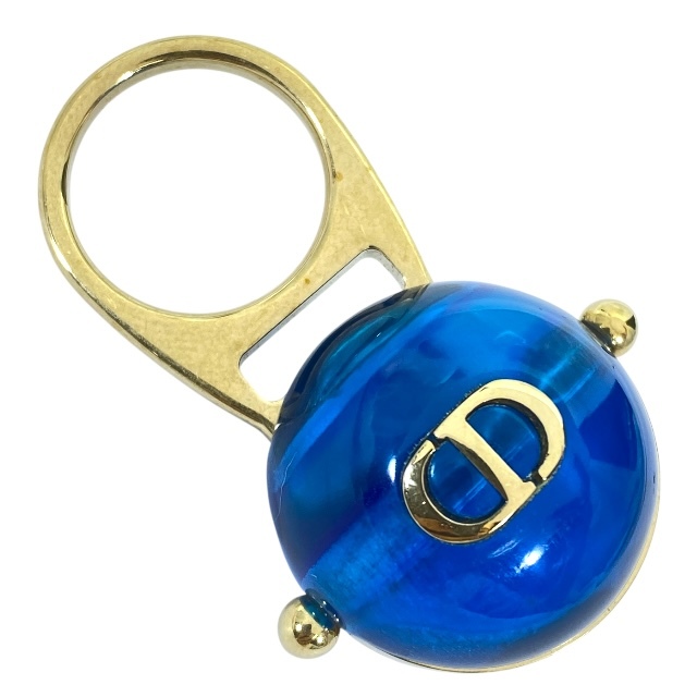 Christian Dior ディオール リング 指輪 アクセサリー ジュエリー 小物 トライバルボール ロゴ GP ゴールド ブルー (Mサイズ 11号)拍卖