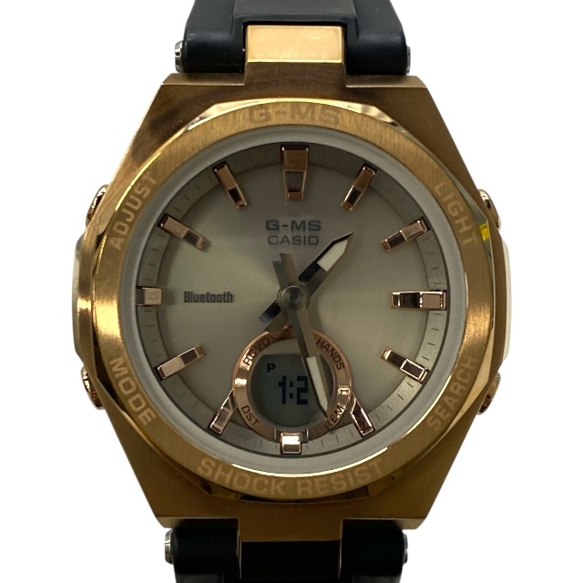 【稼働品】CASIO カシオ G-MS MSG-B100 時計 腕時計 アクセサリー 小物 クォーツ ラバー ブラック ゴールド拍卖