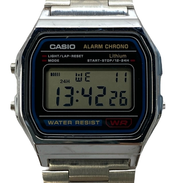 【稼働品】CASIO カシオ A158W 腕時計 時計 チープカシオ アクセサリー 小物 クォーツ デジタル ステンレス シルバー拍卖
