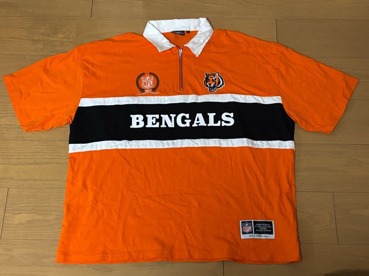 WEGO メンズ NFLチームロゴ ハーフジップシャツ シンシナティ・ベンガルズ 美品 Lサイズ 定価3900円 ウィーゴー拍卖