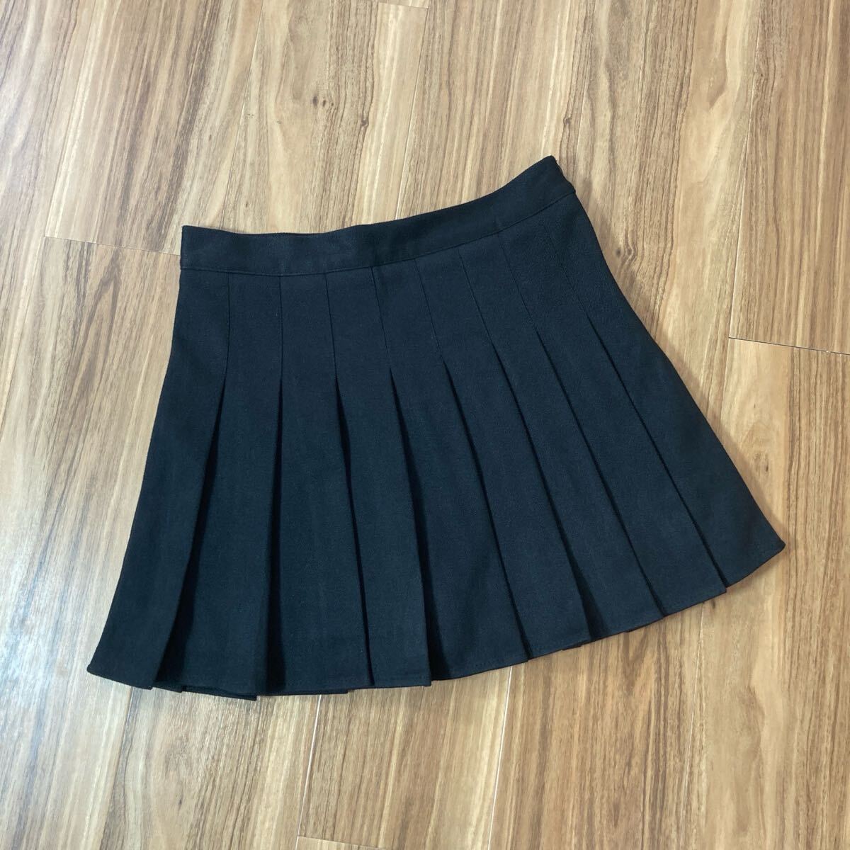 YT3449 K&G INTERNATIONAL ケーアンドジーインターナショナル ミニプリーツスカート サイズM ブラック インパンツ付き 厚地 秋冬拍卖