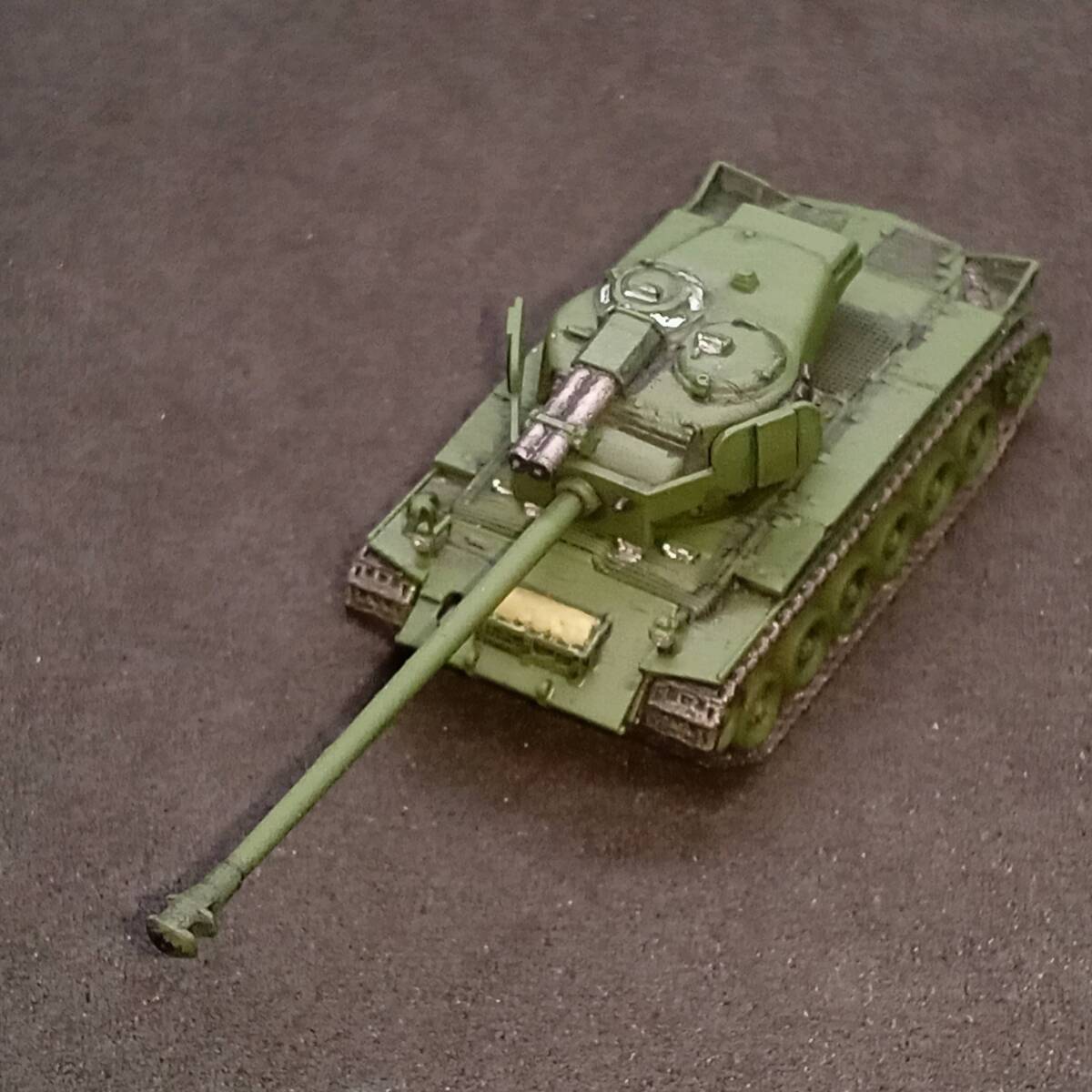 ●完成品1_144 スーパー・パーシング重戦車,”王虎を撃破せよ!超長砲身!”,出品2,グリーン塗装,アメリカ,WW2,SSMODEL製,自作ver.拍卖