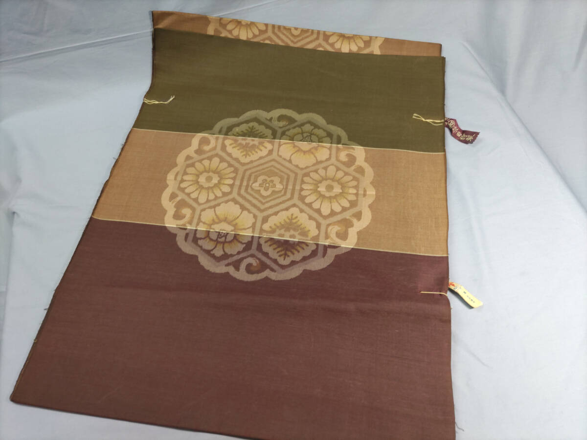 〇座布団生地 ③ (銘仙) 秩父銘仙 古布 長期保管品 幅約58㎝ 長さ約22m40㎝ 糸締めのため状態不明○未使用保管品拍卖